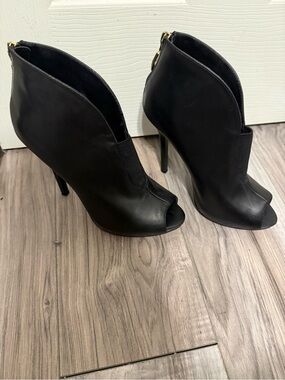 GUESS Black Peep-Toe Stiletto Ankle Booties